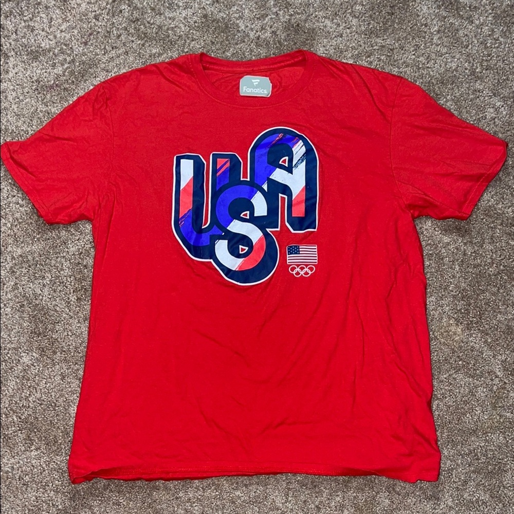 Men's Fanatics Red Team USA Painting Paris T-Shirt
